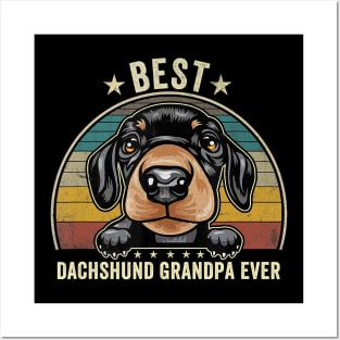 Best Dachshund Grandpa Dad T-Shirt Posters and Art